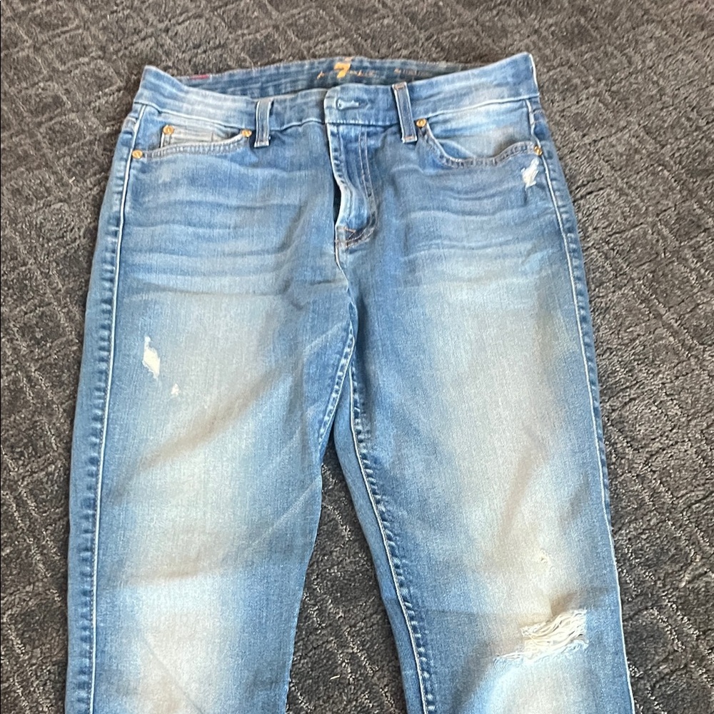 7 For All Mankind Blue Denim Jeans - Picture 3 of 4